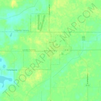 Mapa topográfico New Germany, altitude, relevo