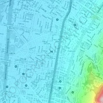 Mapa topográfico Casa La Paz, altitude, relevo