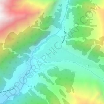 Mapa topográfico Matiltan, altitude, relevo
