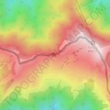 Mapa topográfico Tumling, altitude, relevo