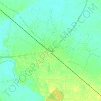 Mapa topográfico Hojai, altitude, relevo