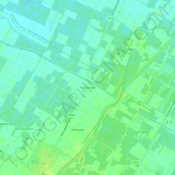 Mapa topográfico Vigo Giorgio, altitude, relevo