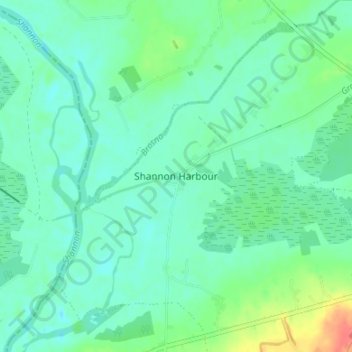 Mapa topográfico Shannon Harbour, altitude, relevo