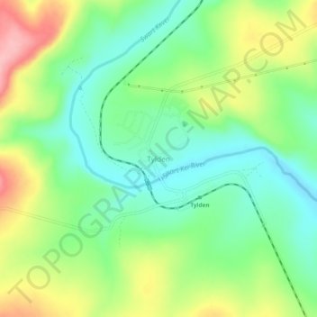 Mapa topográfico Tylden, altitude, relevo
