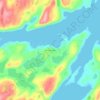 Mapa topográfico Olenya Guba, altitude, relevo