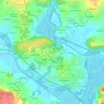 Mapa topográfico La Graë, altitude, relevo