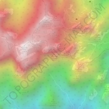 Mapa topográfico Agulha do Diabo, altitude, relevo