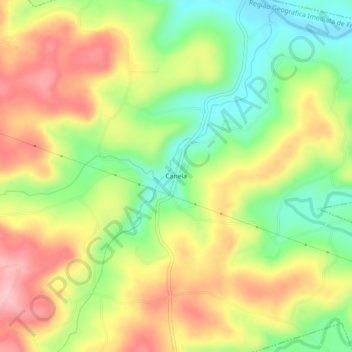 Mapa topográfico Canela, altitude, relevo