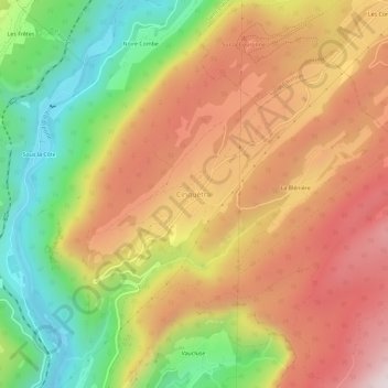Mapa topográfico Cinquétral, altitude, relevo