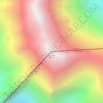 Mapa topográfico Mount Vancouver, altitude, relevo