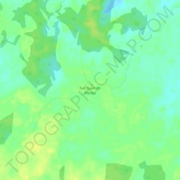 Mapa topográfico San Juan de Pococí, altitude, relevo