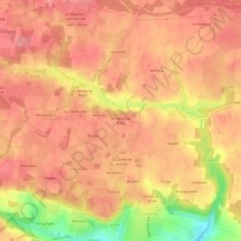 Mapa topográfico Brunelay de Haut, altitude, relevo