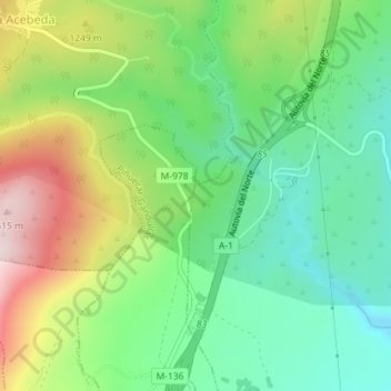 Mapa topográfico La Alberca, altitude, relevo