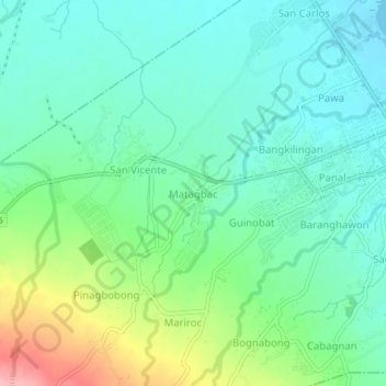 Mapa topográfico Matagbac, altitude, relevo