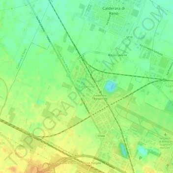 Mapa topográfico Bargellino, altitude, relevo