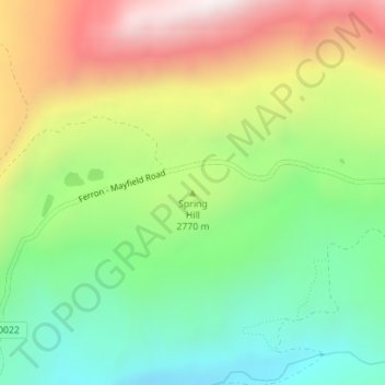 Mapa topográfico Spring Hill, altitude, relevo