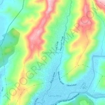 Mapa topográfico Gordon Heights, altitude, relevo