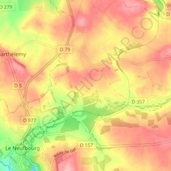 Mapa topográfico beauvallon, altitude, relevo