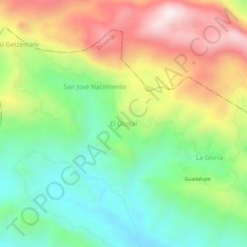 Mapa topográfico El Ocotal, altitude, relevo