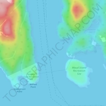 Mapa topográfico Ripple Rock, altitude, relevo