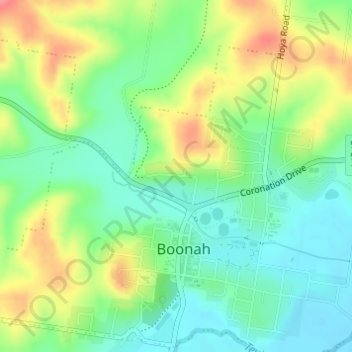 Mapa topográfico Bicentenial Place, altitude, relevo