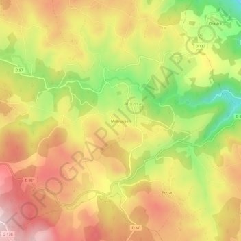Mapa topográfico Malbuisson, altitude, relevo