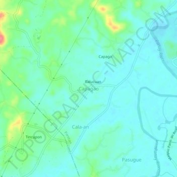 Mapa topográfico Capagao, altitude, relevo