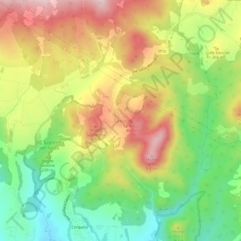 Mapa topográfico Sasso, altitude, relevo
