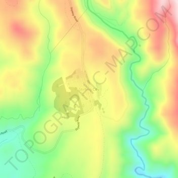 Mapa topográfico Stirling City, altitude, relevo