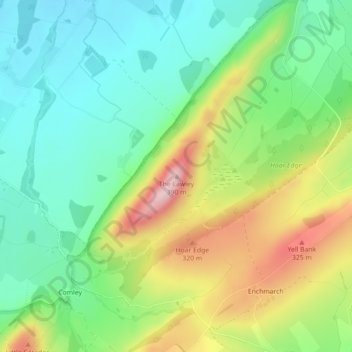 Mapa topográfico The Lawley, altitude, relevo