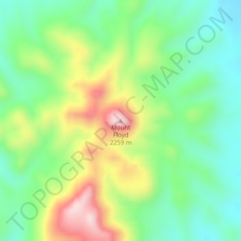 Mapa topográfico Mount Floyd, altitude, relevo