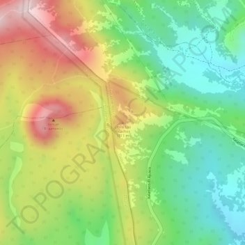 Mapa topográfico Cerro Los Picachos, altitude, relevo