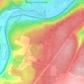Mapa topográfico Côte de Malancourt, altitude, relevo