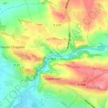 Mapa topográfico Le Pont de Caen, altitude, relevo
