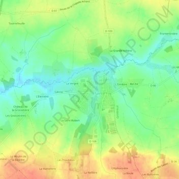Mapa topográfico La Croix, altitude, relevo