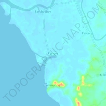 Mapa topográfico Pasigay, altitude, relevo