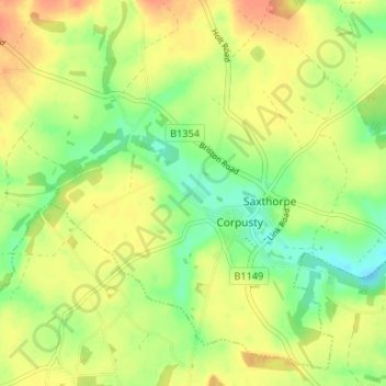 Mapa topográfico Little London, altitude, relevo