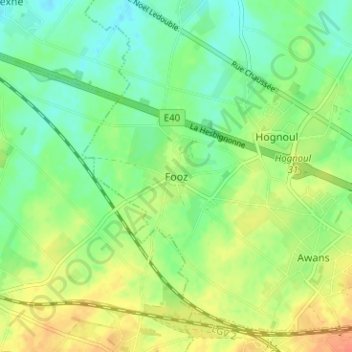 Mapa topográfico Fooz, altitude, relevo