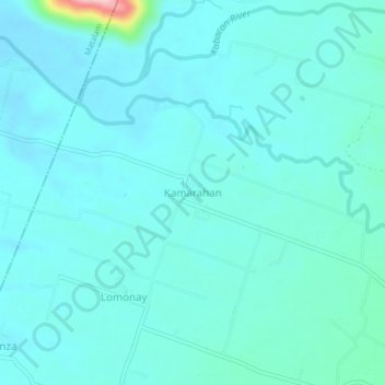 Mapa topográfico Kamarahan, altitude, relevo