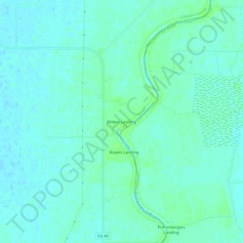 Mapa topográfico Millers Landing, altitude, relevo