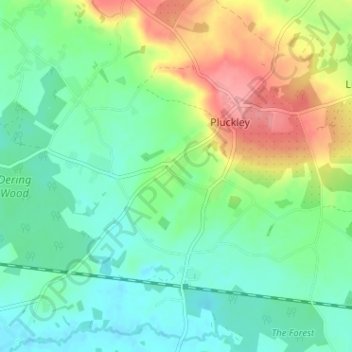 Mapa topográfico Pluckley Thorne, altitude, relevo