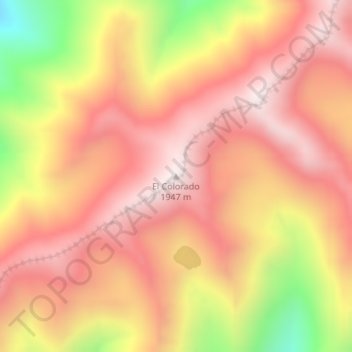 Mapa topográfico El Colorado, altitude, relevo