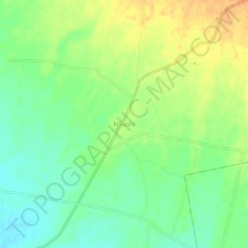 Mapa topográfico Nikashi, altitude, relevo