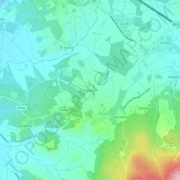 Mapa topográfico Acquaviva, altitude, relevo