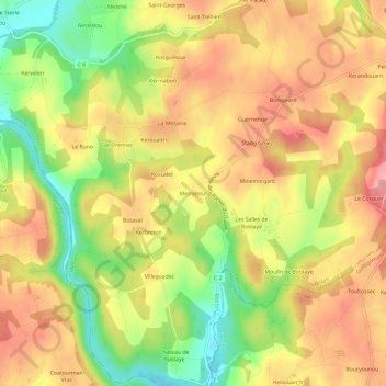 Mapa topográfico Mezomeur, altitude, relevo