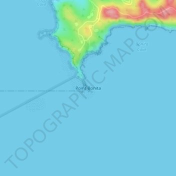 Mapa topográfico Point Bonita, altitude, relevo