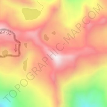 Mapa topográfico Danfebir, altitude, relevo