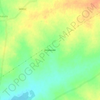 Mapa topográfico Mohitewadi, altitude, relevo