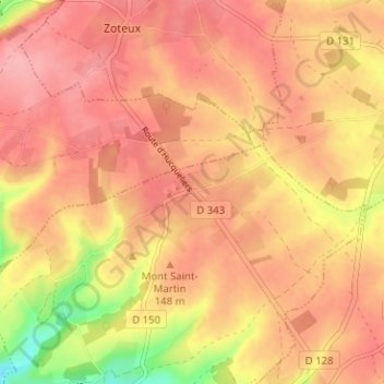 Mapa topográfico Sehen, altitude, relevo