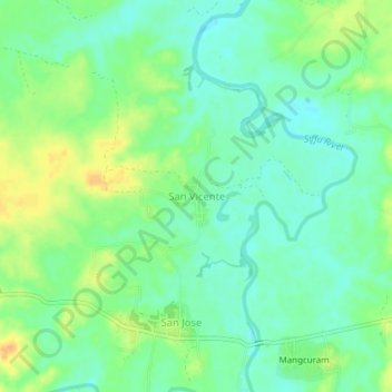 Mapa topográfico San Vicente, altitude, relevo
